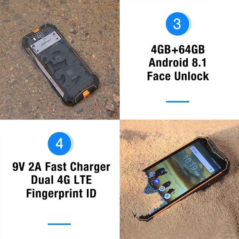 Ulefone power 3T IP68 Водонепроницаемый мобильный телефон Android 8 1 5 7 &quotFHD + helio P23 Octa Core 4 Гб 64