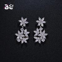 be 8 new arrival trendy flower drop earrings new statement earrings long dangle earrings for women wedding jewelry e443