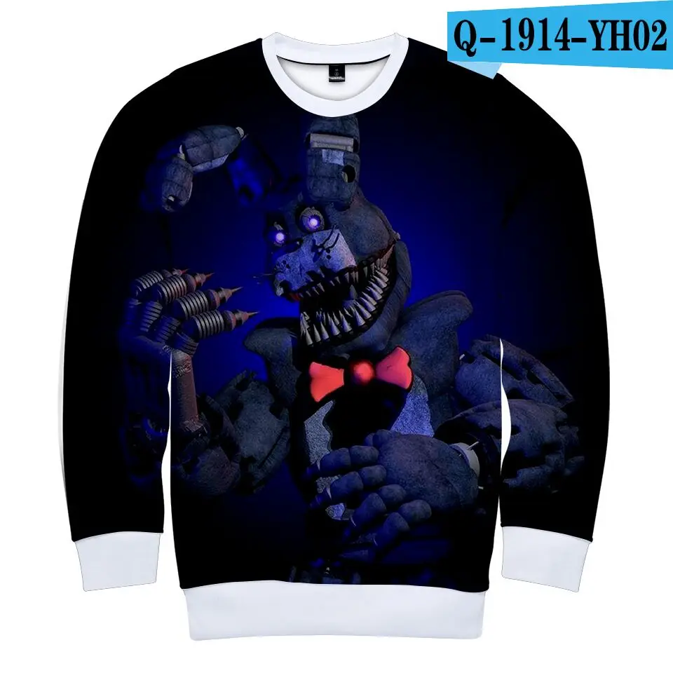 Five Nights at Freddy/Осенняя толстовка с 3D принтом, г., модная крутая длинная футболка для мальчиков, детские толстовки с капюшоном, топы, одежда с принтом