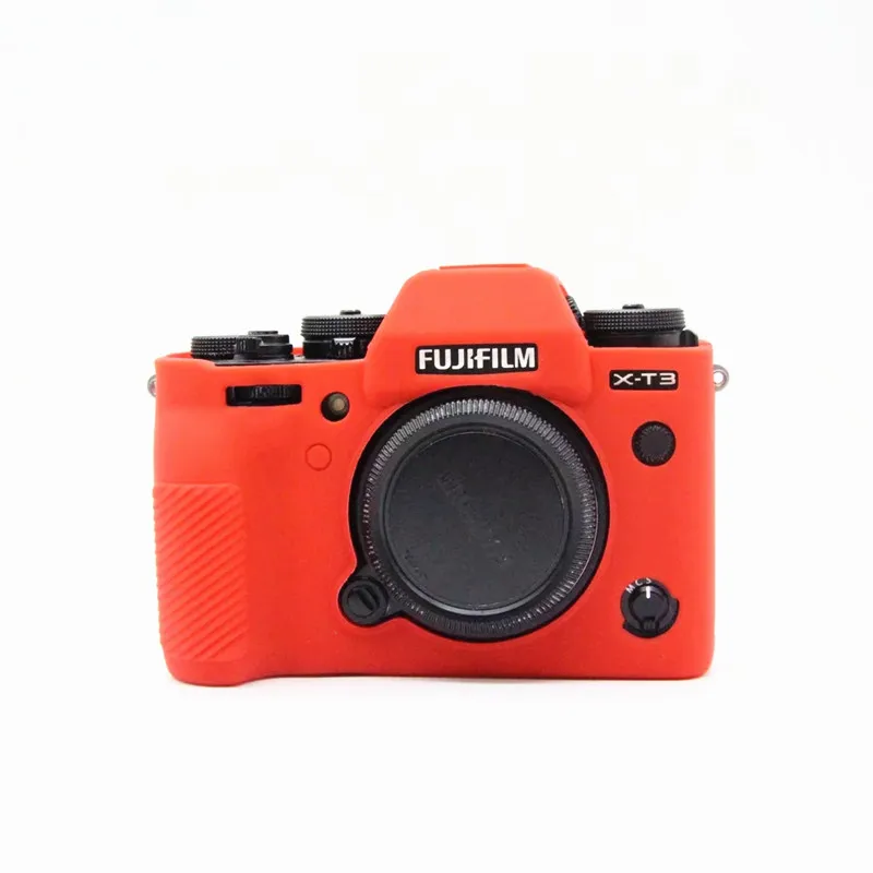 Red Силиконовая кожа брони чехол корпус протектор для Fujifilm X-T3 XT3 тела камеры только - Цвет: Red