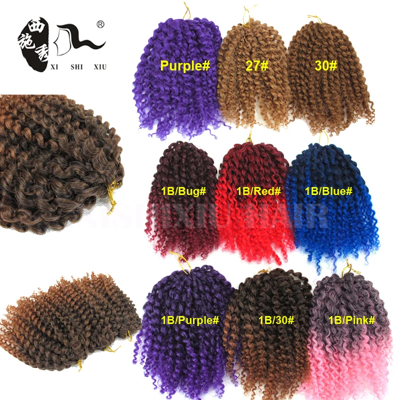 3 шт./лот Афро Кудрявый Вьющиеся Мали Боб Крючком Косы Твист Плетение Марли Коса