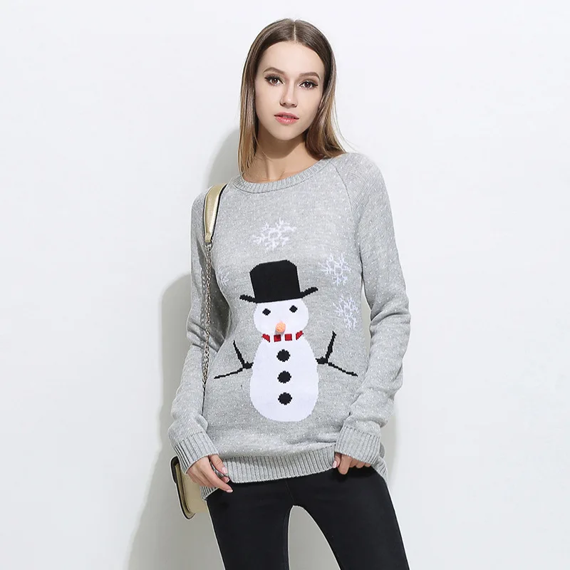Joy Capita Print Women Sweaters 2017 Knitting Full Sleeve Pullovers Casual Plus Size Sweater | Женская одежда