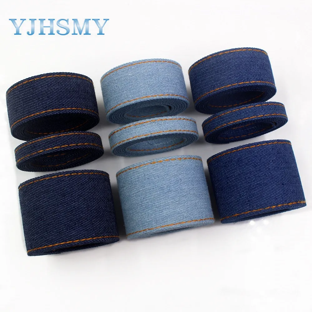 YJHSMY I 19218 373 5 ярдов 3/8 &quot1'Ƈ 1/2&quot двусторонний джемпер из джинсовой ткани лента