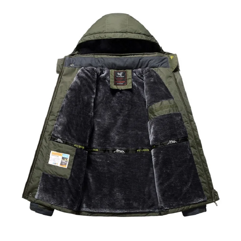Мужская Зимняя парка большого размера с флисовой подкладкой|coats male|jacket men7xl 8xl |