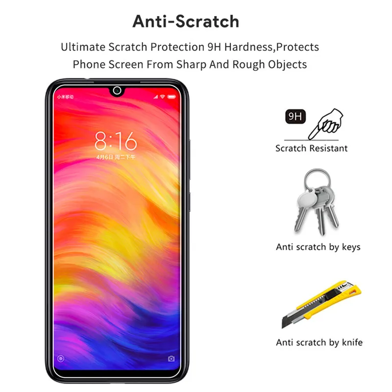 Защитное стекло для Xiaomi Redmi Note 7 Pro закаленное защитная пленка|Защитные стёкла и