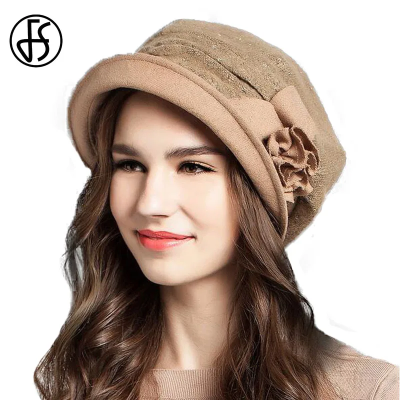 FS Французский Берет шапки синего оранжевого верблюжьего цвета зимняя женская