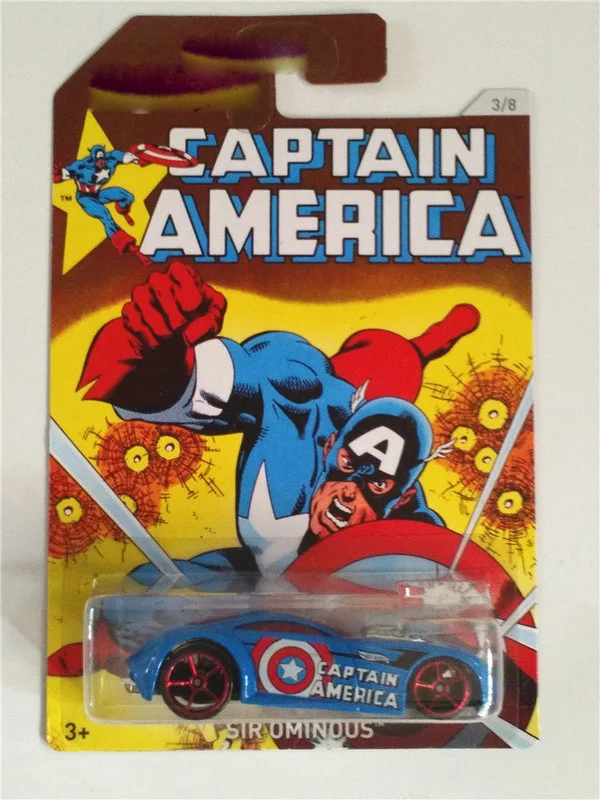 Hot Wheels 1:64 спортивный автомобиль Капитан Америка Марвел Коллекционная модель