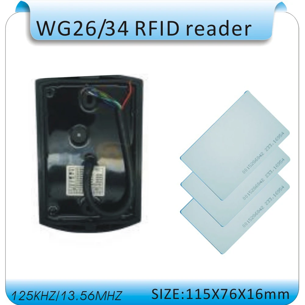 Free shipping 125Khz Rfid WG26 Reader /contactless reader ID Card WG26/34 EM4100 +10pcs card | Безопасность и защита