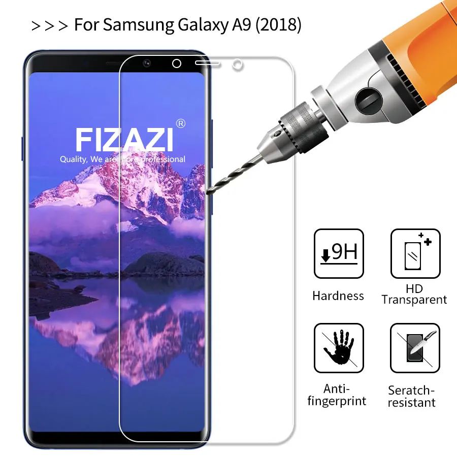 FIZAZI 2.5D закаленное Стекло для samsung Galaxy A9 Star Pro A9s Ясно Защитная пленка против