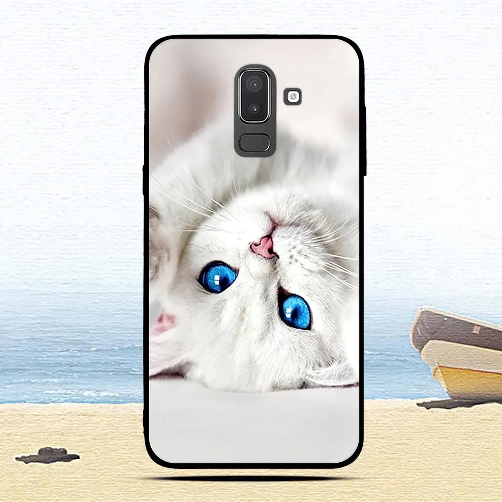 Phone For Samsung Galaxy J8 2018 Case Silicone Back Protective Funda for J810 Black Matte Soft Cover |