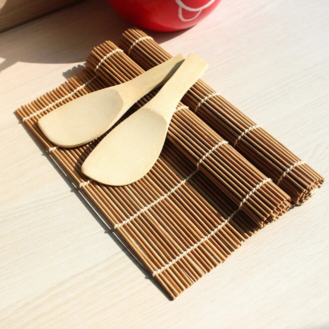 

Sushi Rolling Roller Bamboo Material Mat Maker DIY and A Rice Paddle ss941