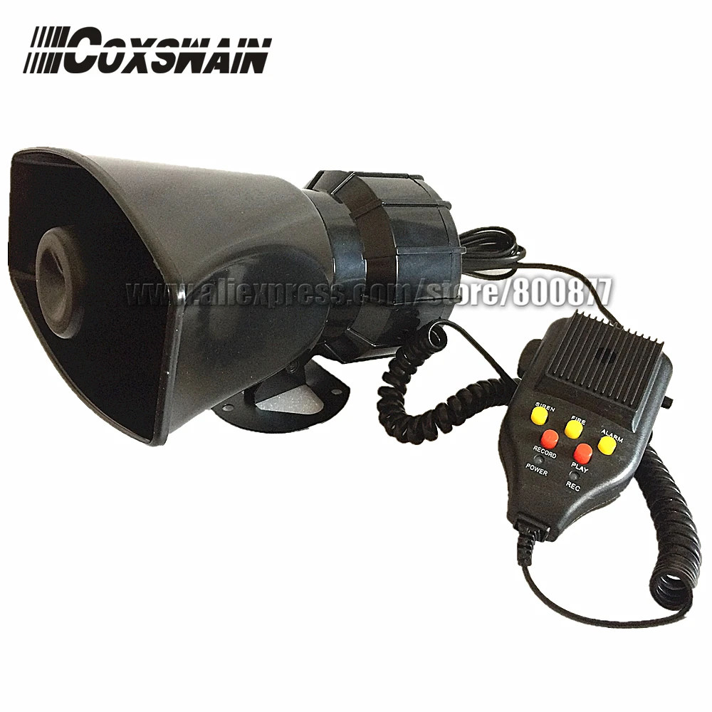 JQD-100 100W 12V мотоциклетная и Автомобильная сирена 3 оттенка со звуком динамик с функцией записи усилитель сигнализации (Сирена + динамик)