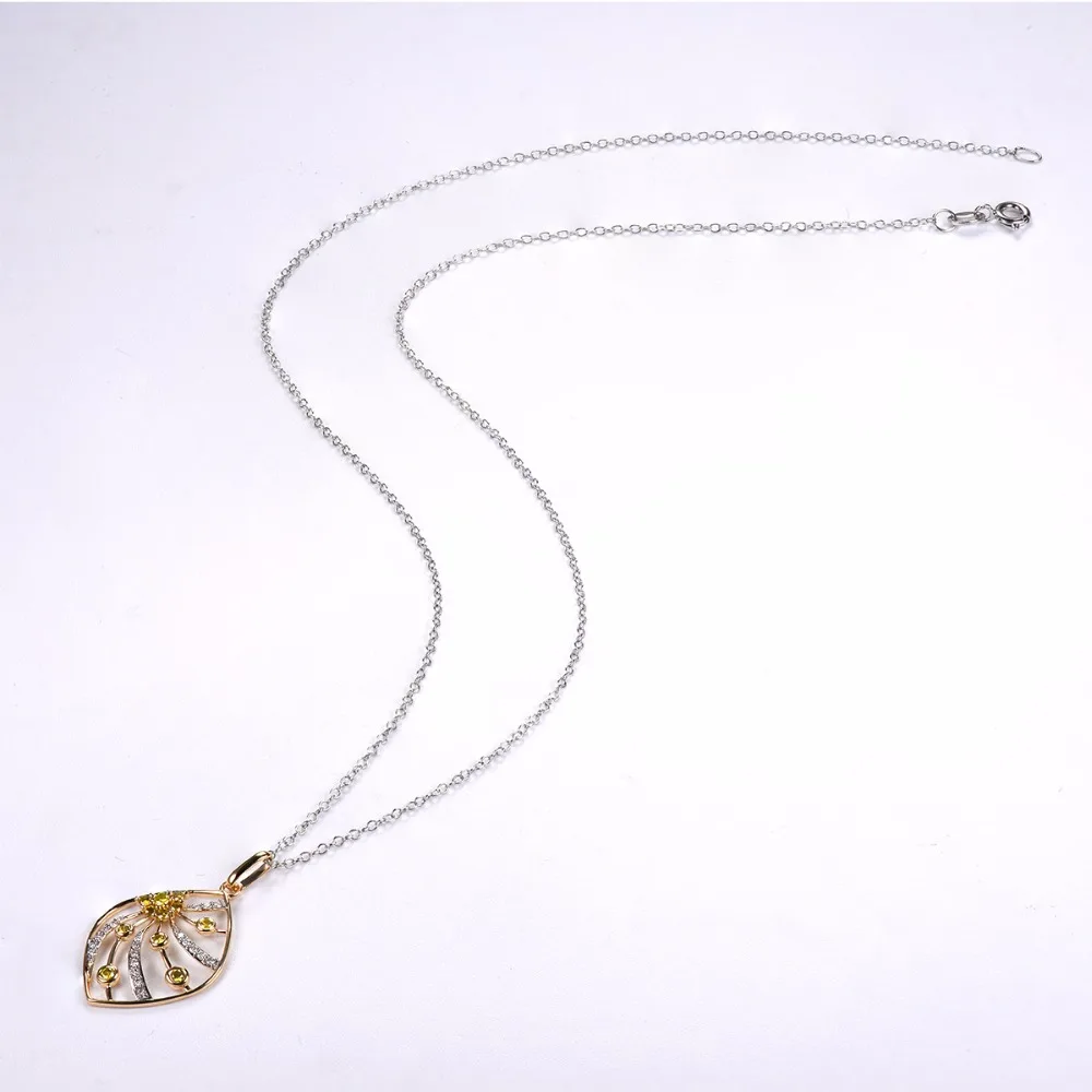 Diamond-Jewelry Yellow Gold Pendant Solid 18K 750 Blue Diamond Fine Fashion Stone Jewelry For Women's Gift New Lohaspie | Украшения и