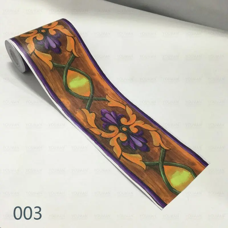 003 10 м ПВХ 3D обои границы самоклеющиеся Плинтус Линии водонепроницаемый стикер кухня ванная комната Съемный Современный Стикер для настенной плитки - Цвет: 003