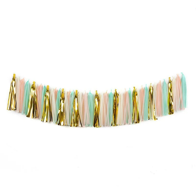 Tissue Paper Tassel Garland Bunting Wedding Decoration Banner Bridal Baby Shower first birthday tropical theme party favor | Дом и сад