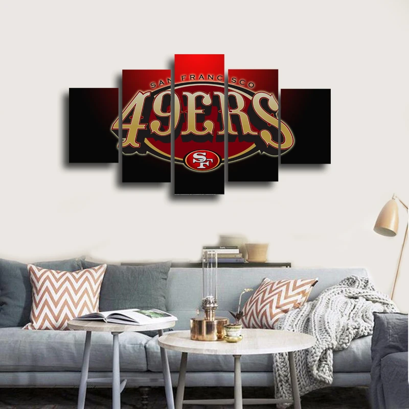 

Картина с каркасом 49ers, постер с логотипом, картина, Декор для дома, настенное искусство, Картина на холсте, Картина на холсте/PT0234
