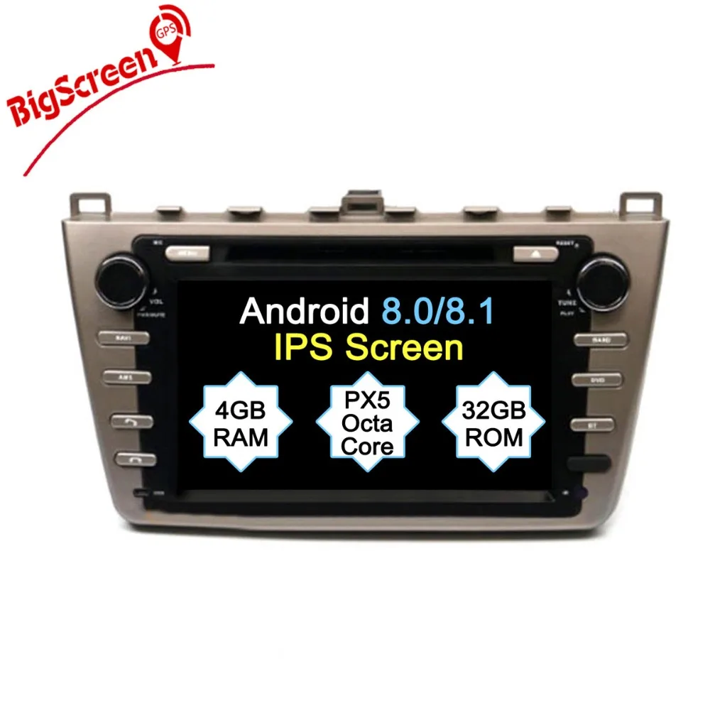 Автомагнитола Bigscreen 2 din Android 8 0 GPS для Mazda 6 Atenza 2008 2012 воспроизведение мультимедиа