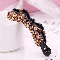 10cm long hair clip claw luxury 3 9 crystal colorful rhinestones butterfly banana hair claw clip for women