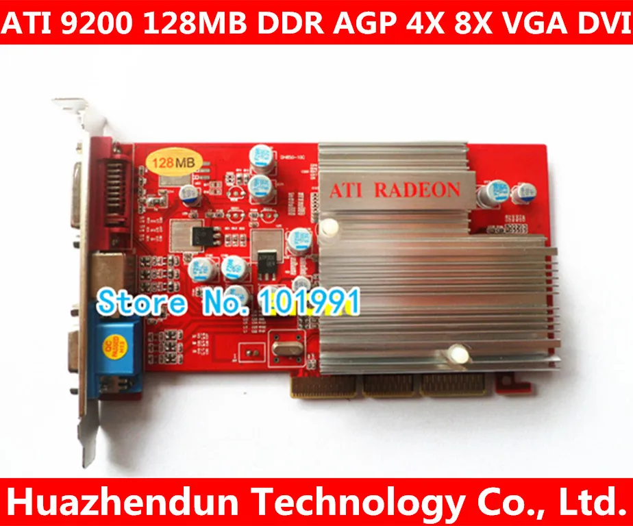 Видеокарта ATI 9200SE 128 Мб DDR AGP 4X 8X VGA DVI графическая карта|Компьютерные кабели и