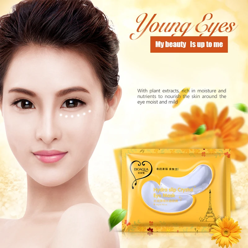 BIOAQUA Collagen Crystal Eye Mask Remover Dark Circles Anti-Puffiness Finelines Whiteing Nourish Care Anti Aging Essence | Красота и