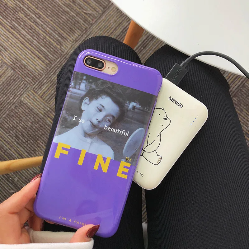 Purple English Illustration Apple6 plus Iphone6s/7/8plus/X Phone Case | Mobile Cases &amp Covers