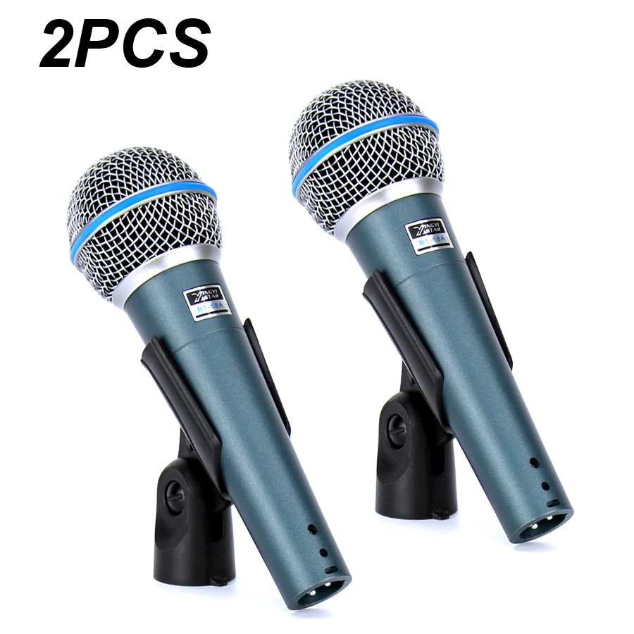 

2PCS BT 58A Professional Stage Singer Vocal Wired Mic Dynamic Microphone For Video Recording BETA58A BETA 58 Karaoke System KTV