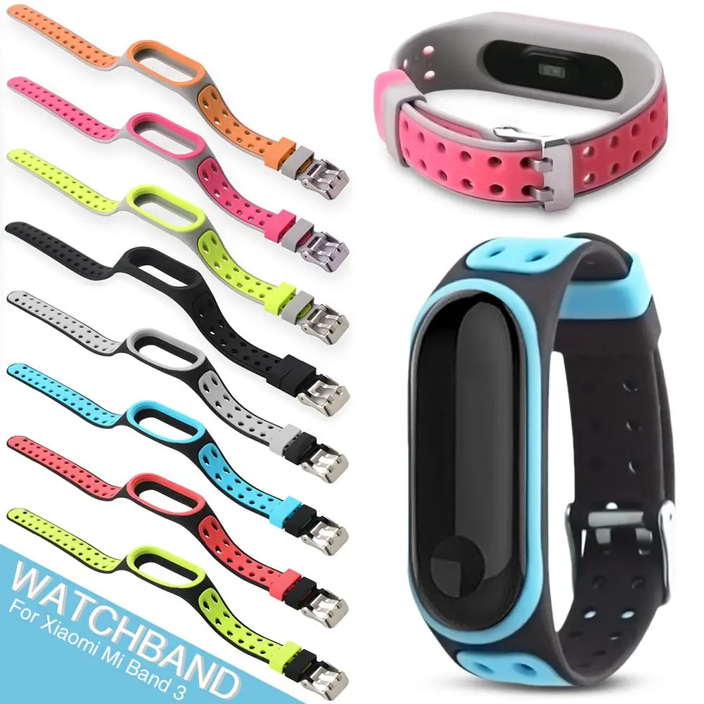 Для Xiaomi Miband 3 Смарт ремешок на запястье спортивные силиконовые часы для умного