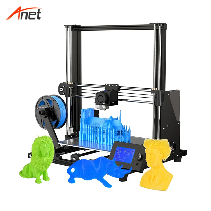 Обновленный 3D-принтер Anet A8 plus набор для самостоятельной Печати из алюминиевого