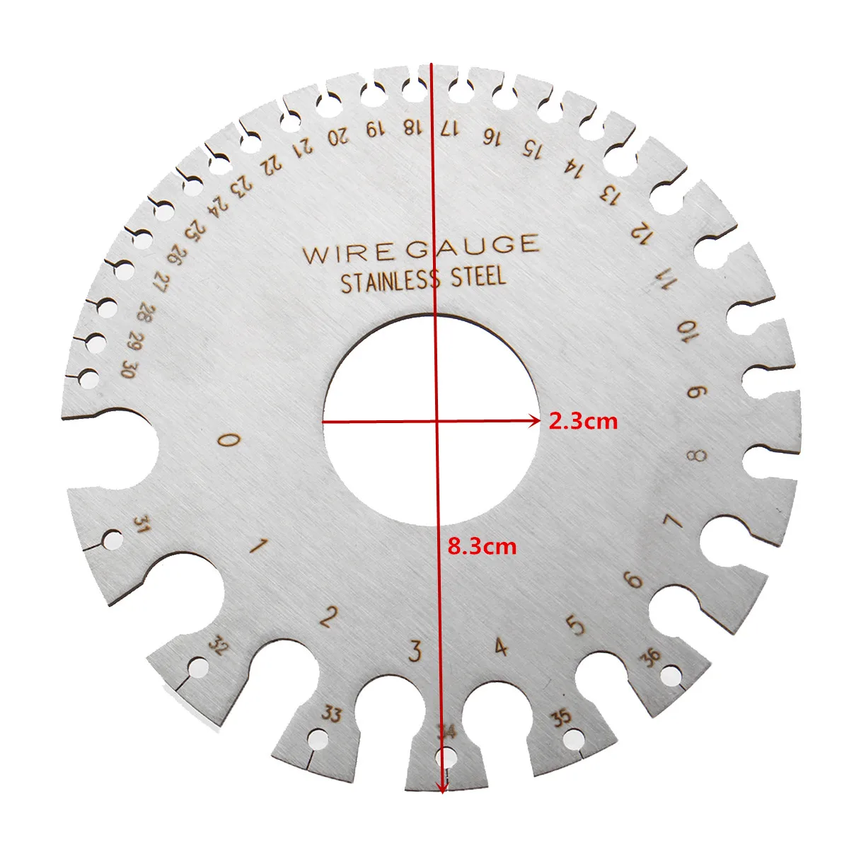 

JIGUOOR Wire Thickness Measuring 2 Sides Round Wire Thickness Measurer Tester Ruler Gauge Diameter Tool