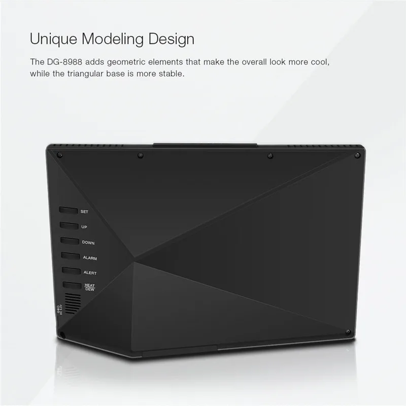 DIGOO DG TH8988 Метеостанция Тонкий геометрический дизайн Sunrise Sunset дисплей термометр