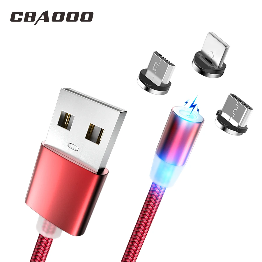 Магнитный зарядный кабель USB C с разъемом 3 А 1 м, Micro USB кабель для мобильного телефона iPhone, samsung, Xiaomi, QC3.0, быстрое магнитное зарядное устройство, кабель usb type C