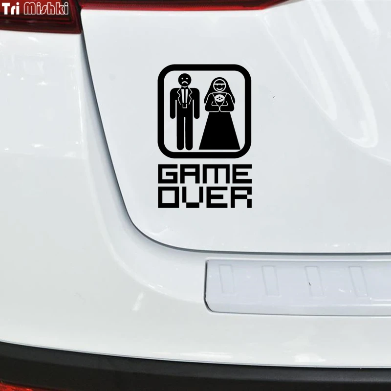 Tri Mishki HZX086 20*13.3cm car sticker auto game over funny Vinyl Decals Accessories | Автомобили и мотоциклы
