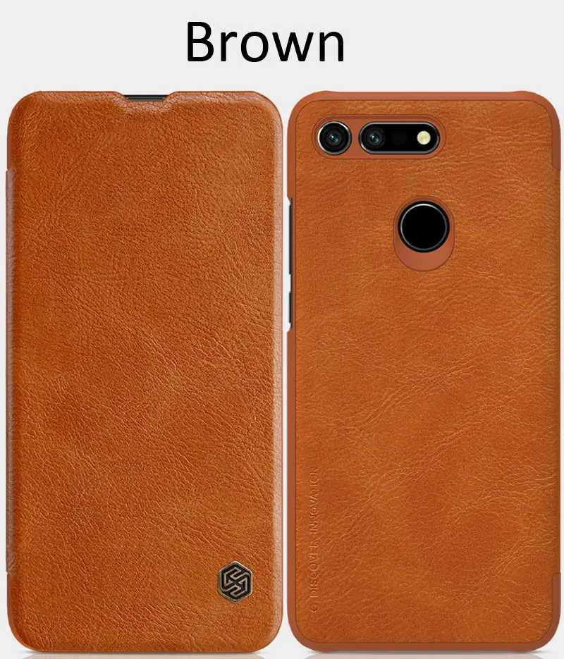 Brown Кожаный флип-чехол Nillkin Qin для huawei Honor 20 Pro View 20 - Цвет: Brown