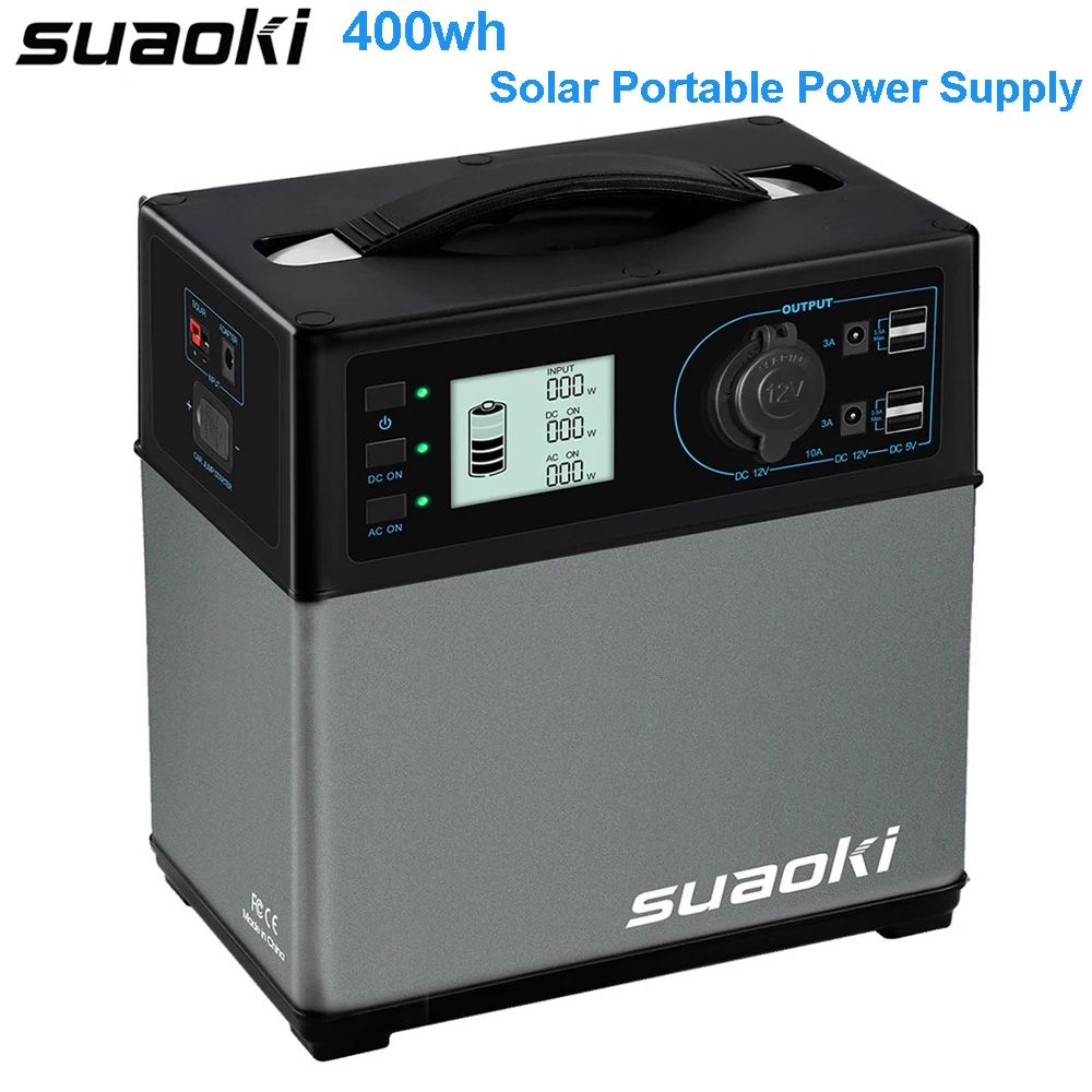 Suaoki 400Wh портативный генератор солнечной электростанции с AC DC USB быстрая зарядка для аварийного электронного пускового устройства автомобиля