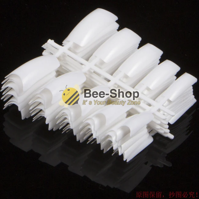 100 красивые белые накладные акриловые Типсы для ногтей пластиковые французского