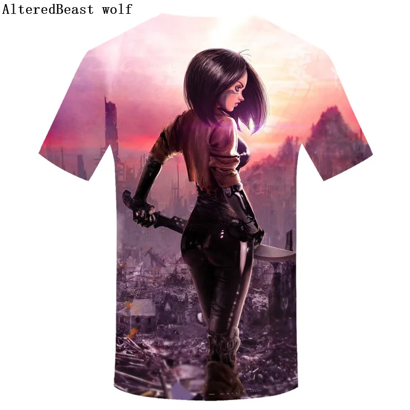 Фирменная футболка Alita с изображением ангела битвы 3d в стиле Харадзюку Мужская