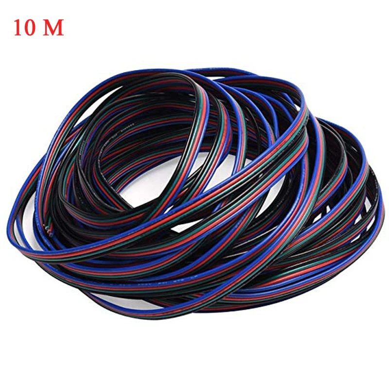 

RGB Cable 33ft 10m 4 Pin RGB Extension Cable 22AWG Led Light Strip Connector for 5050 Led Tape LED RGB Connectors