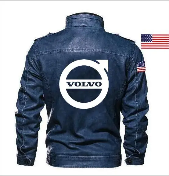 Новая кожаная куртка goatskin volvo тонкая мотоциклетная локомотив мужская брендовая