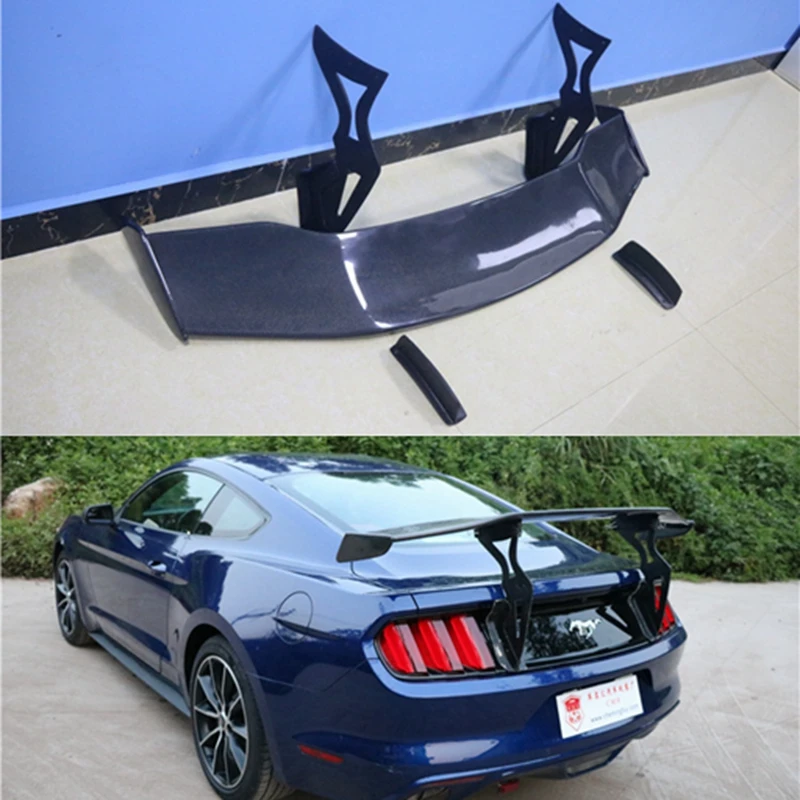 

Автомобильный Стайлинг подходит для Ford Mustang Coupe 2015 2016 2017 высокое качество карбоновое волокно задний багажник крыло спойлер