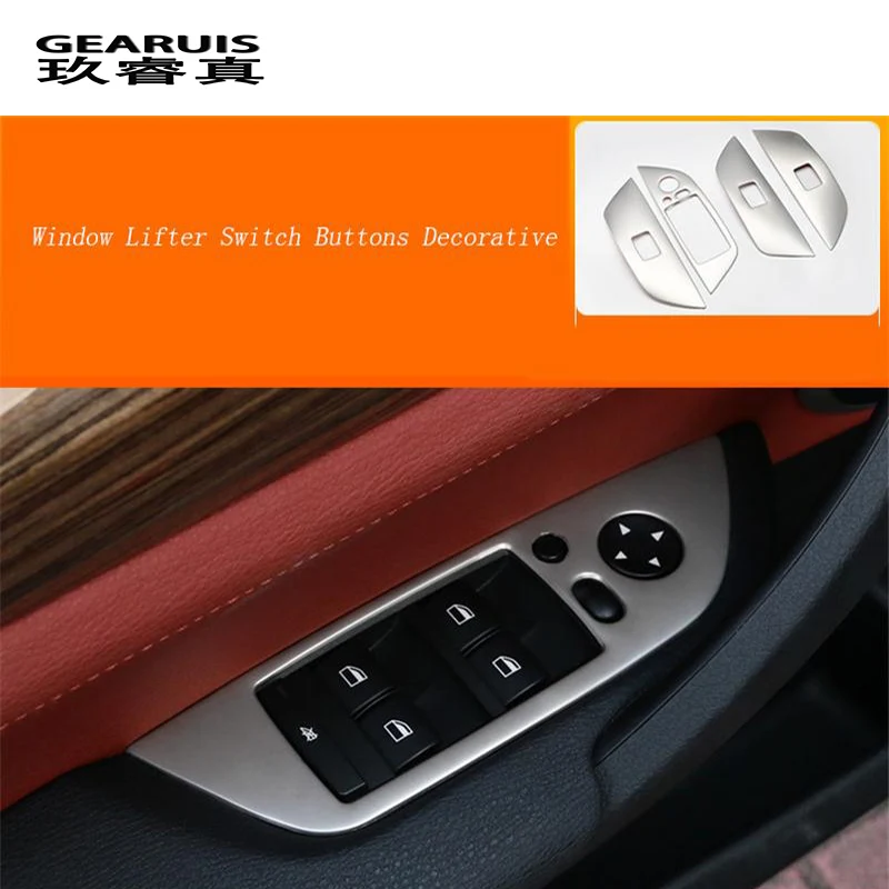 

Car styling Car Window Lifter Control Frame Window Switch Decor Armrest Panel Cover Sticker for BMW E84 X1 auto Accessories LHD