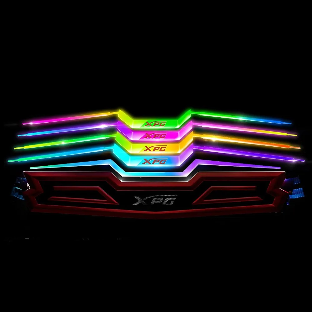 AData XPG Spectrix D40 RGB 3000MHz 16GB (2x8GB) 288-Pin PC4-19200 Desktop U-DIMM Memory Dual Retail Kit Multi-Colored on - AData XPG Spectrix D40 RGB 3000MHz 16GB (2x8GB) 288-контактная память PC4-19200 для настольных компьютеров U-DIMM Dual Retail Kit, м