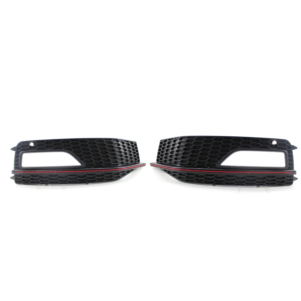 

Left & Right Bumper Lower Fog Light Grill Grille Fit For AUDI A4 S-Line S4 13-15