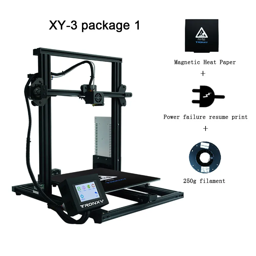 XY-3 package1 TRONXY быстрая установка 3d принтер XY-3 печать после выключения питания с полноцветным экраном большой сборки пластины - Цвет: XY-3 package1