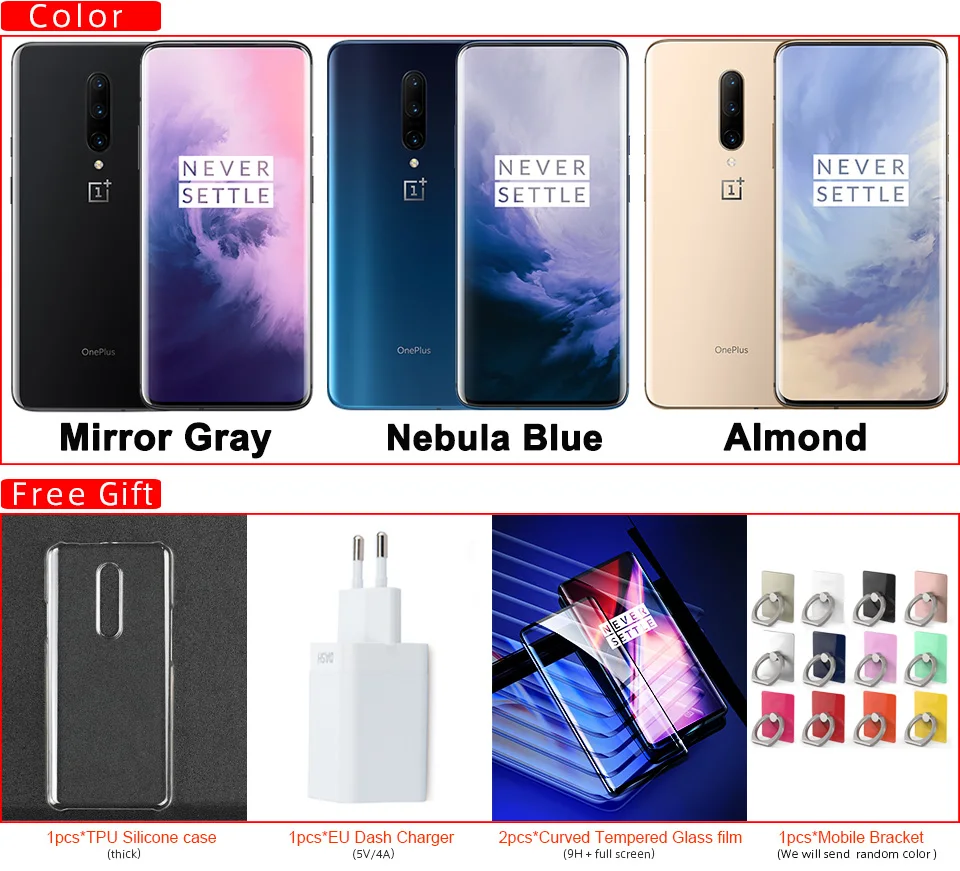 Мобильный телефон Oneplus 7 Pro с глобальной прошивкой, 6,67 дюймов, 6G, 128G, Snapdragon 855, 48 МП, 2 K, 90 ГГц, камера с жидким экраном, 4000 мАч, NFC, UFS 3,0, телефон