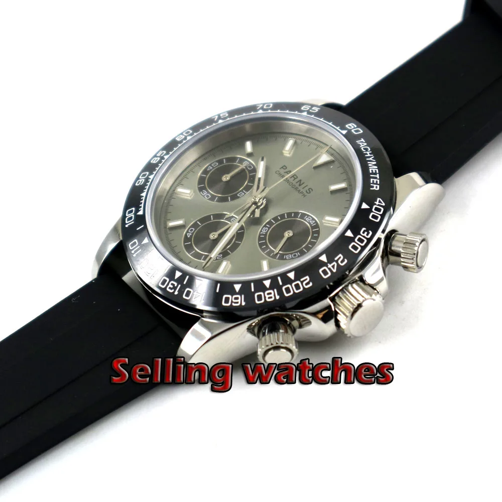 Мужские кварцевые часы с хронографом и стеклом 39 мм|Кварцевые мужские часы| |