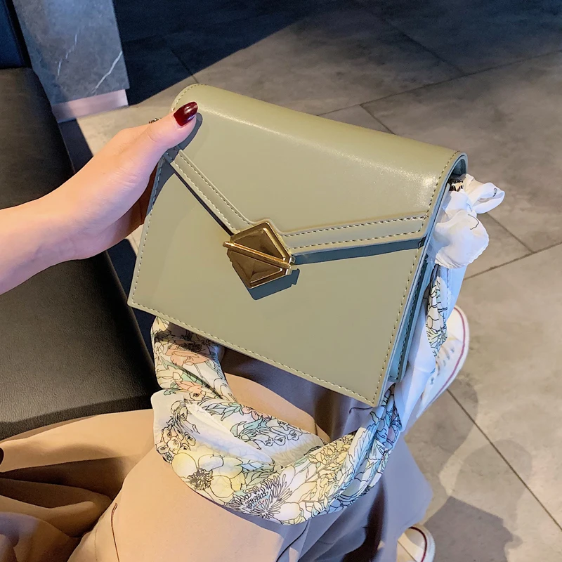 Элегантная квадратная сумка с шарфом Новинка лета 2019 женская дизайнерская из