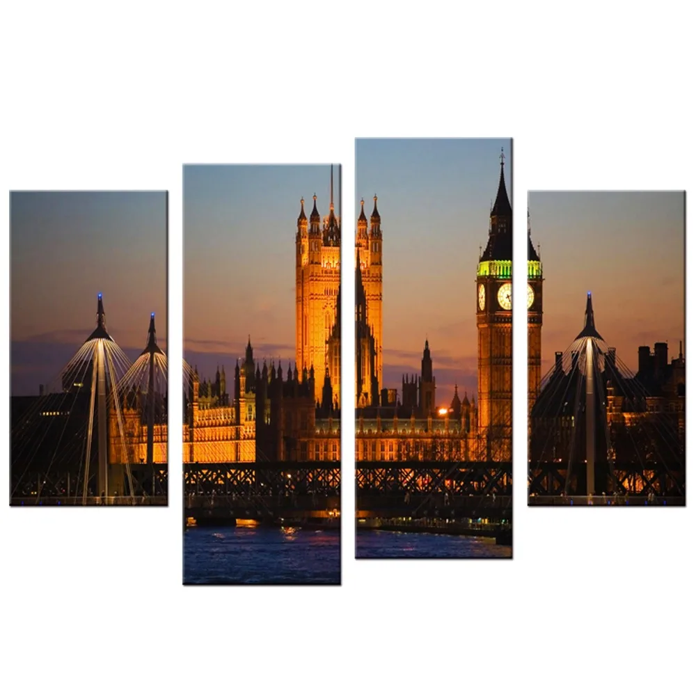 Картина на холсте большая стена 4 шт./компл. | Дом и сад