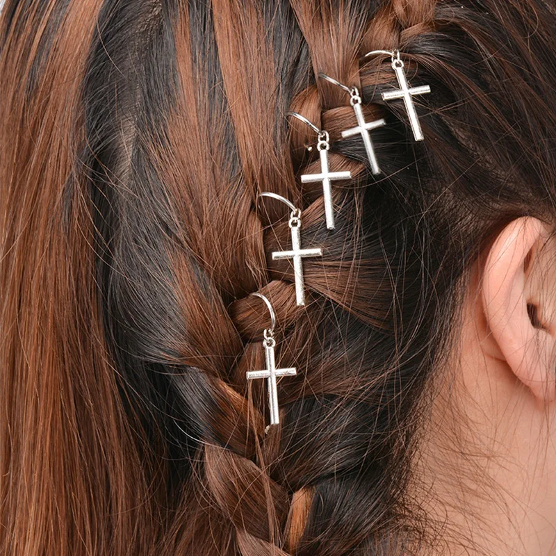

Hot sale 1 set Twist braid hair ornament for Women Charming Alloy Circle Hoop Personality braid DIY Pendant Hair Accessori