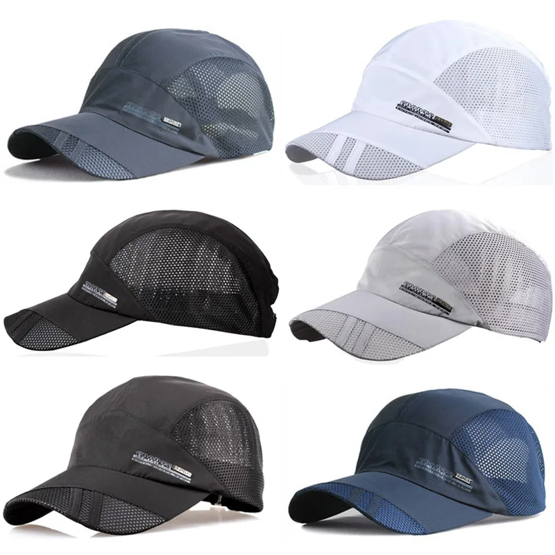 

Fashion Mens Summer Outdoor Sport Baseball Hat Running Visor Cap Hot Popular 2017 New Cool Quick Dry Mesh Cap 6 Colors Gorra