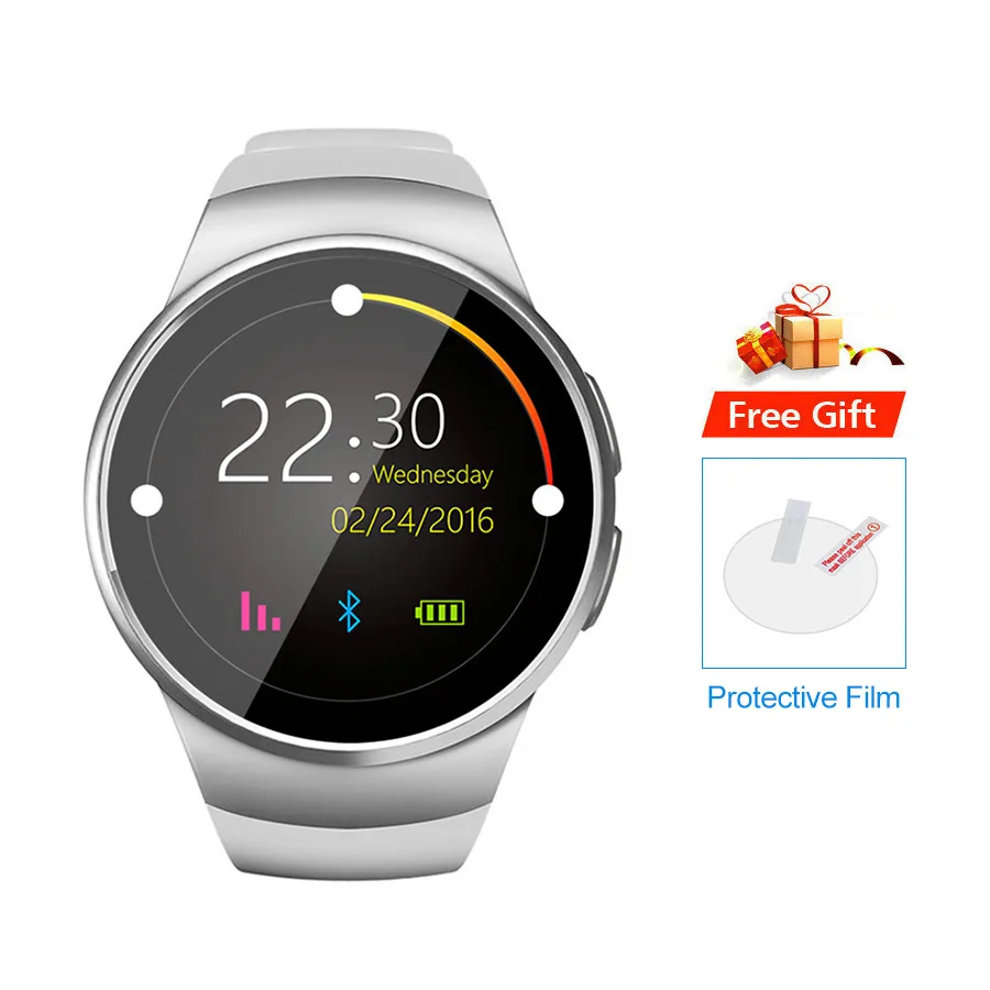 White KOSPET KW18 Bluetooth Смарт часы полный экран Поддержка SIM 1," сенсорный экран MTK2502C бизнес смарт часы телефон - Цвет: White